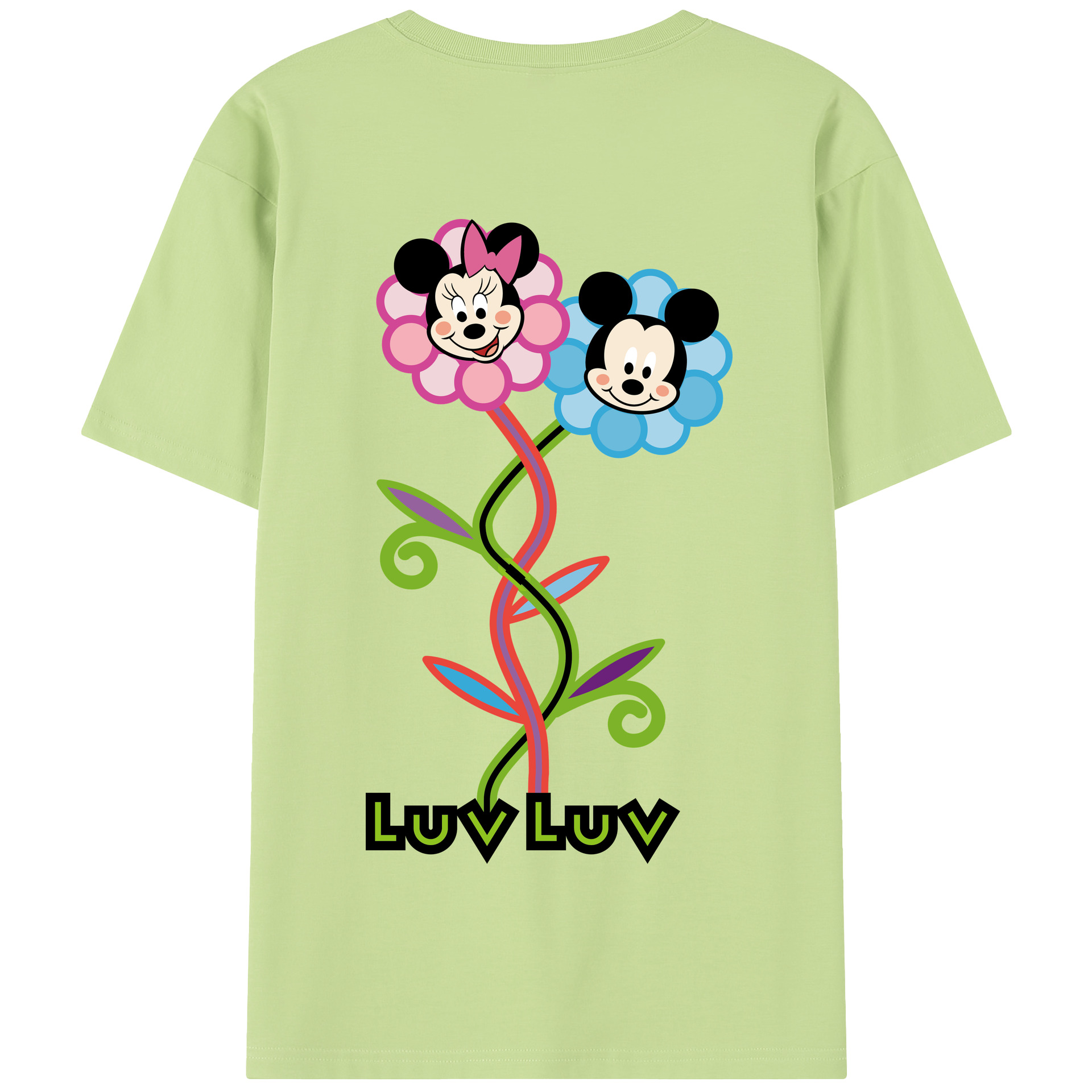（画像用） ミッキーマウス Mickey Mouse 綿100％半袖Tシャツ（背面プリント）